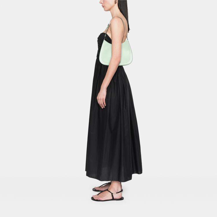 Pre Owned Prada Green Spazzolato Cleo Shoulder Bag