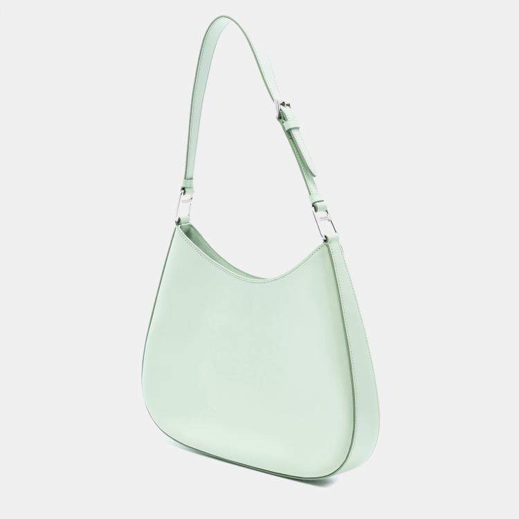 Pre Owned Prada Green Spazzolato Cleo Shoulder Bag