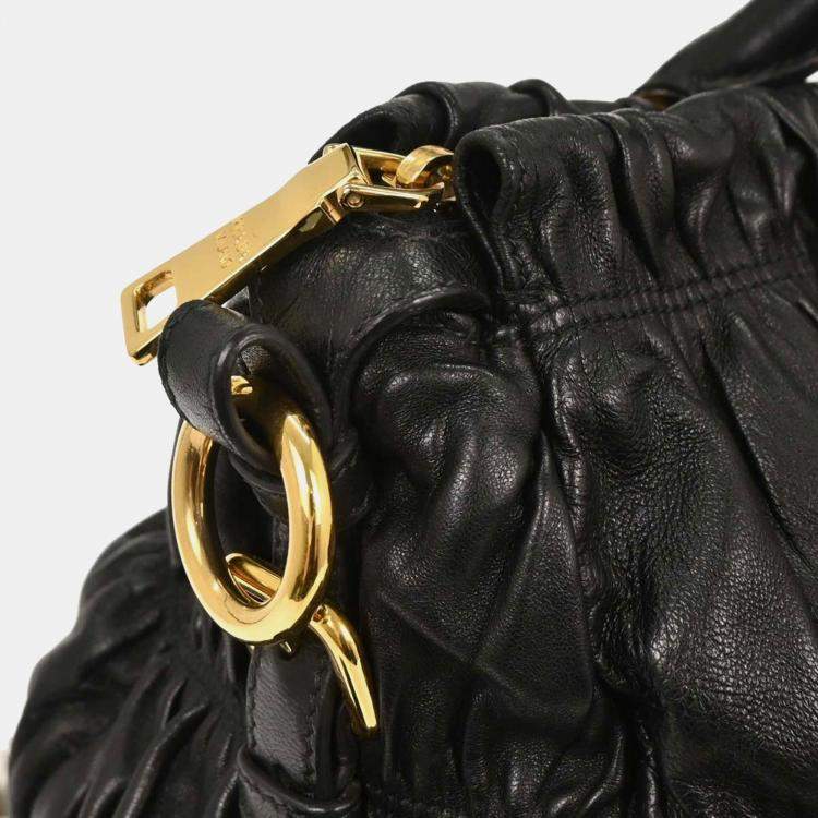 Pre Owned Prada 2Way Black Saffiano Leather Tote Bag