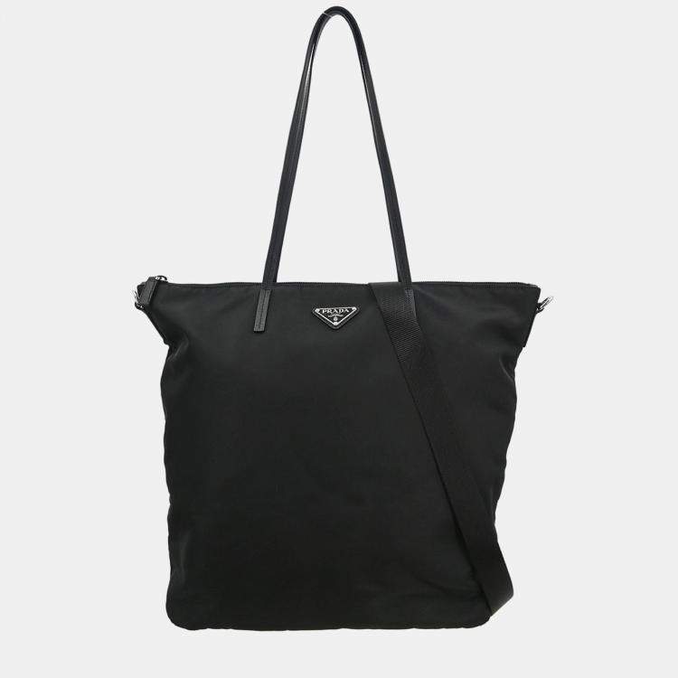 Pre Owned Prada 2Way Black Nylon Tote Bag