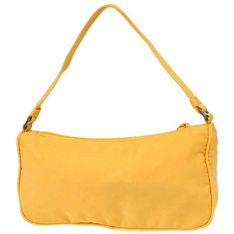 Pre Owned Prada Yellow Nylon Shoulder Bag