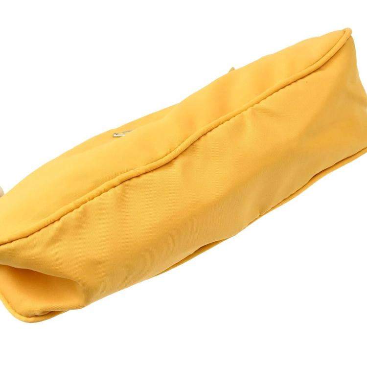 Pre Owned Prada Yellow Nylon Shoulder Bag