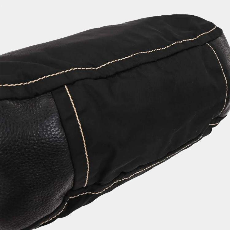 Pre Owned Prada Black Nylon Leather Shoulder Bag