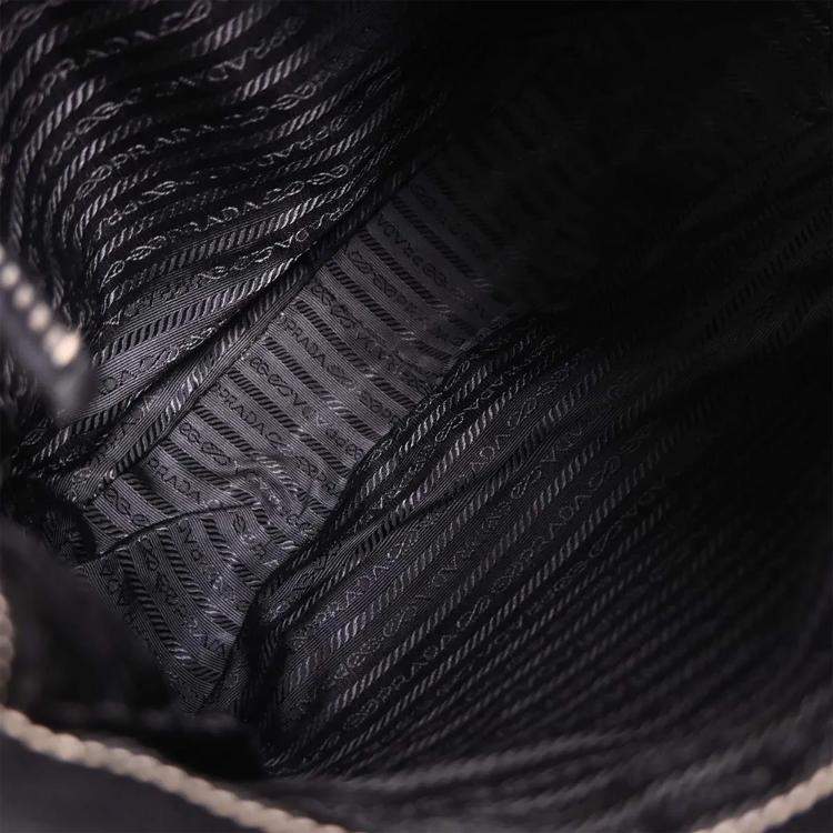 Pre Owned Prada Black Nylon Leather Shoulder Bag