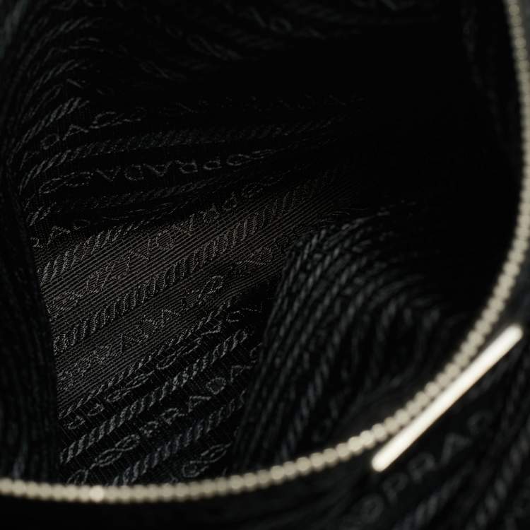 Pre Owned Prada Top Zip Black Nylon and Patent Leather Tote