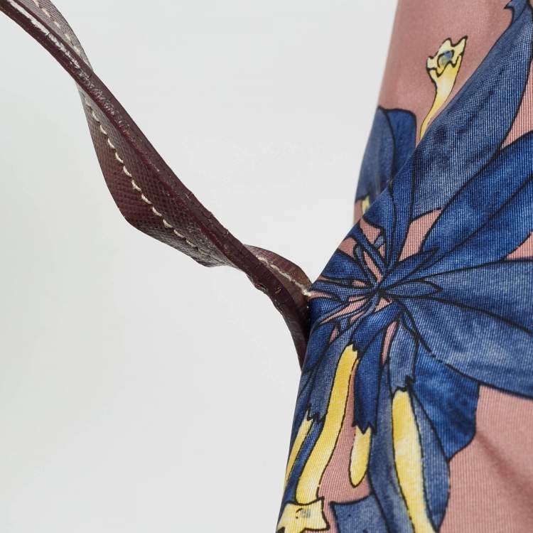 Pre Owned Prada Lilac/Multicolor Faille Nylon Satchel