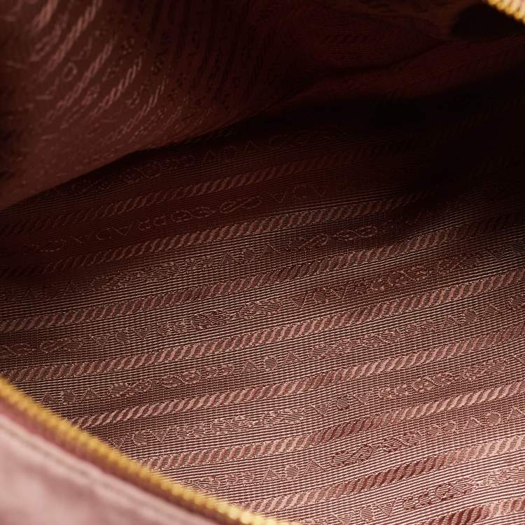 Pre Owned Prada Lilac/Multicolor Faille Nylon Satchel