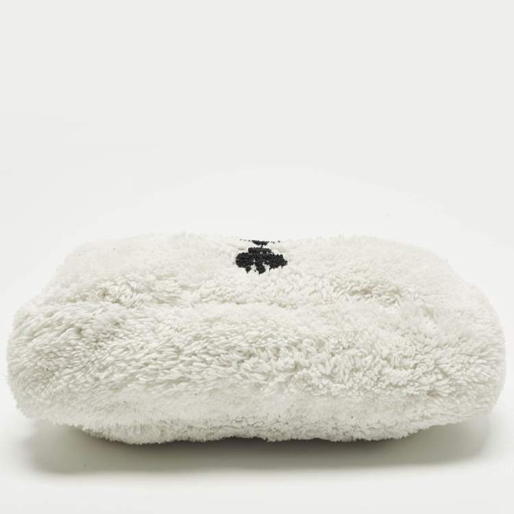 Pre Owned Prada Re-Edition 2000 Off White/Black Terrycloth Fabric Shoulder Bag