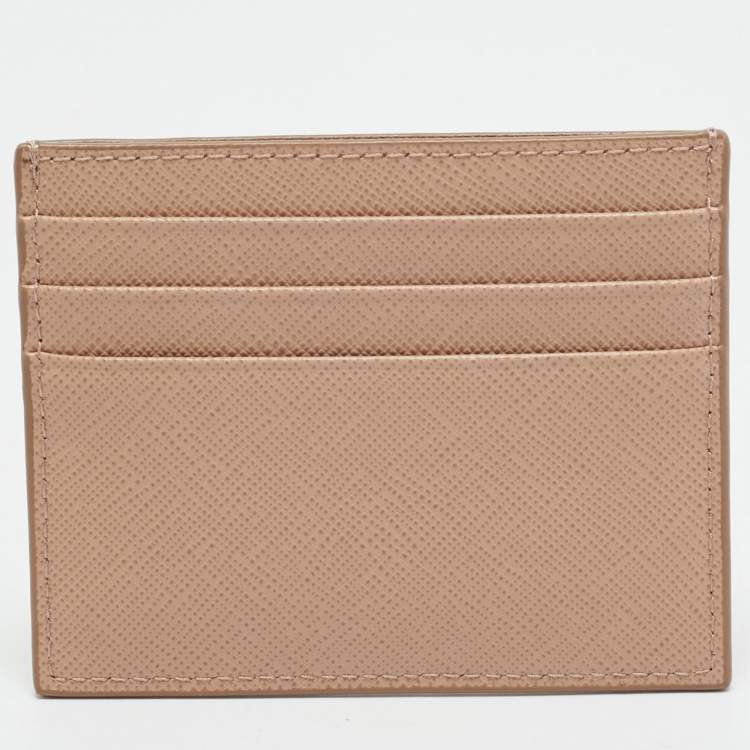 Pre Owned حافظة بطاقات برادا جلد سافيانو بيج بشعار