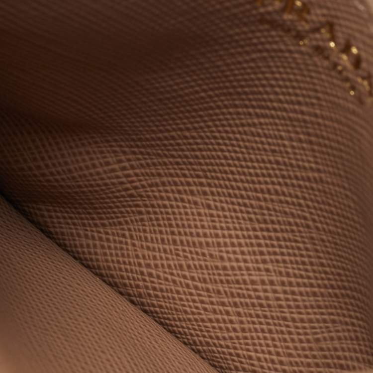 Pre Owned حافظة بطاقات برادا جلد سافيانو بيج بشعار