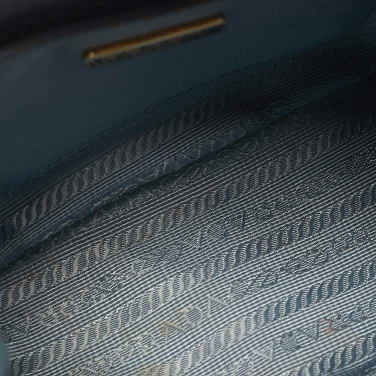 Pre Owned Prada Promenade Mini Light Blue Saffiano Leather Satchel