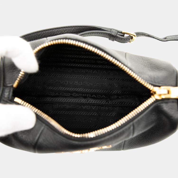 مملوكة مسبقًا Prada Black Mini Vitello Phenix Crossbody