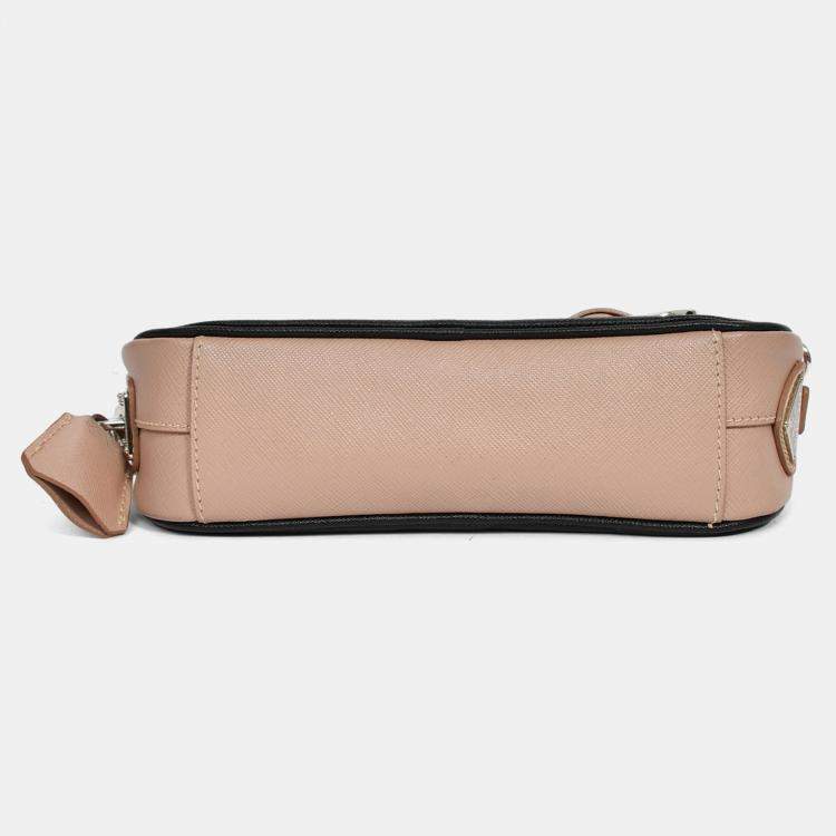 Pre Owned Prada Mauve/Black Saffiano Two-Tone Buckle Camera Bag