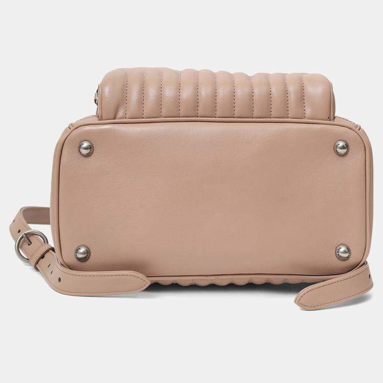 Pre Owned Prada Pink Soft Calf Impunture Diagramme Backpack