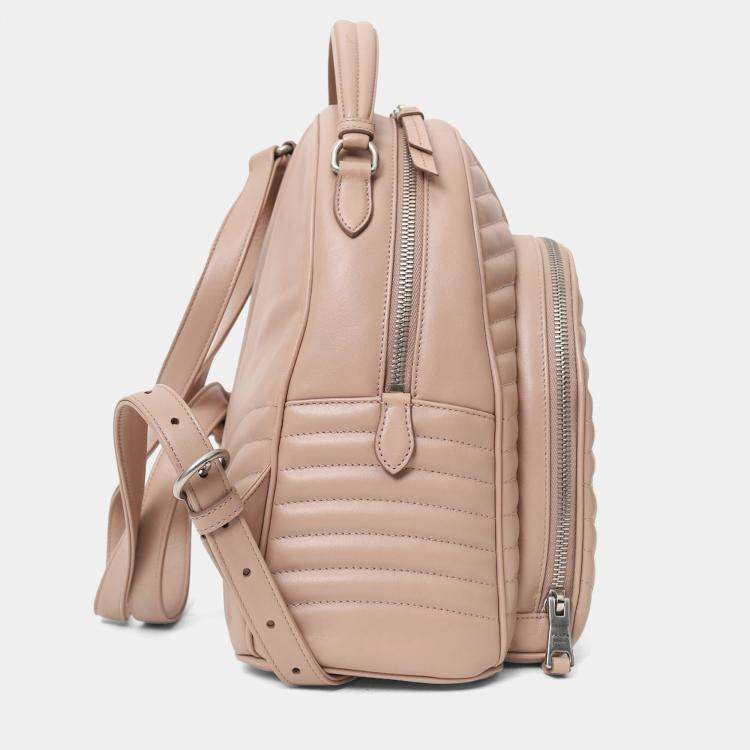 Pre Owned Prada Pink Soft Calf Impunture Diagramme Backpack