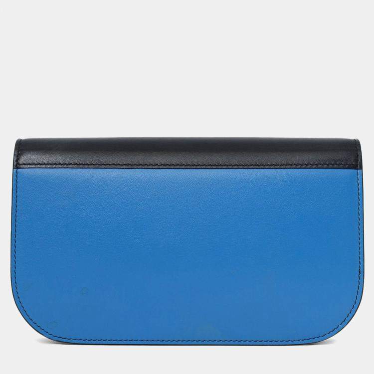 Pre Owned Prada Blue/Black Leather 'Sybille' Crossbody Bag