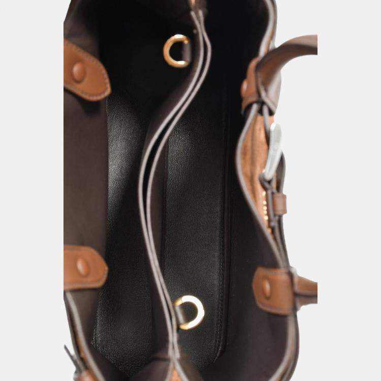 Pre Owned Prada Brown Suede/Leather Buckle Bag with Strap