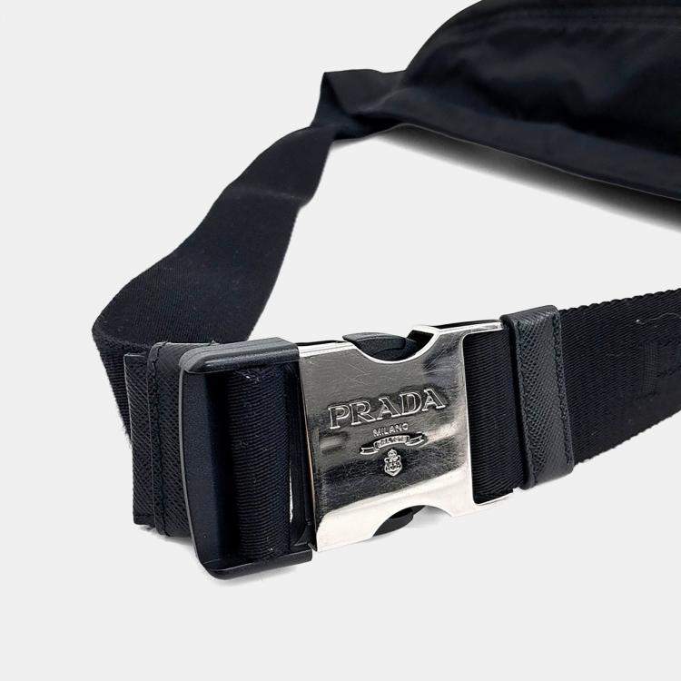 Pre Owned Prada Black Nylon Fabric Belt Bag