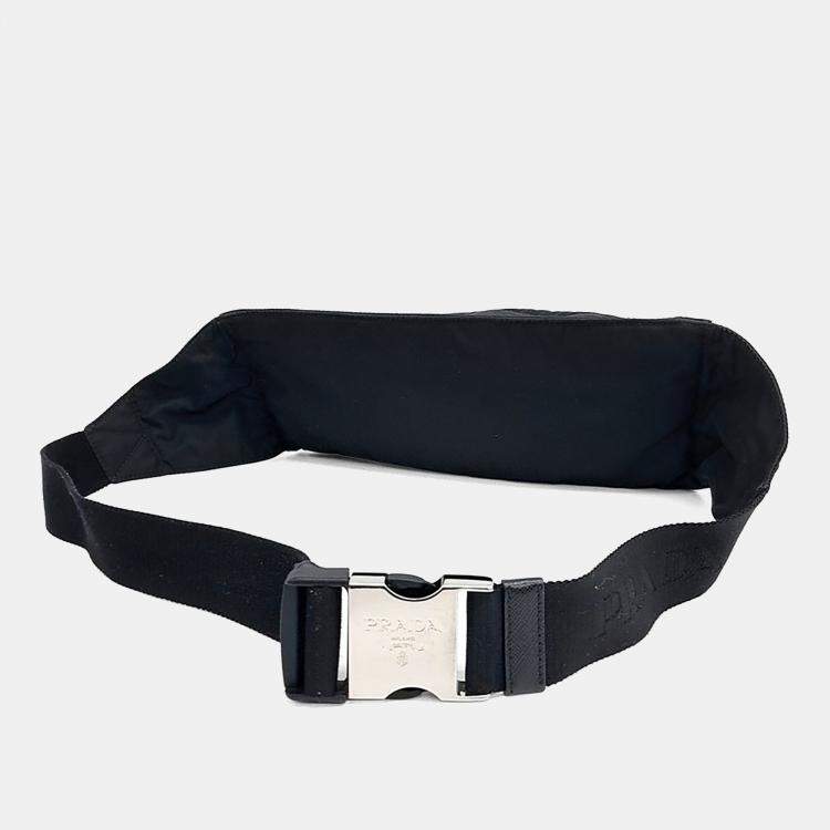 Pre Owned Prada Black Nylon Fabric Belt Bag