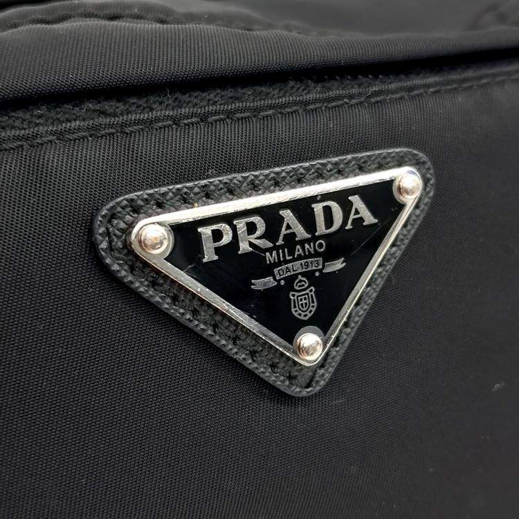 Pre Owned Prada Black Nylon Fabric Belt Bag