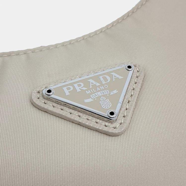 Pre Owned Prada Beige Nylon Re-Nylon Hobo Bag