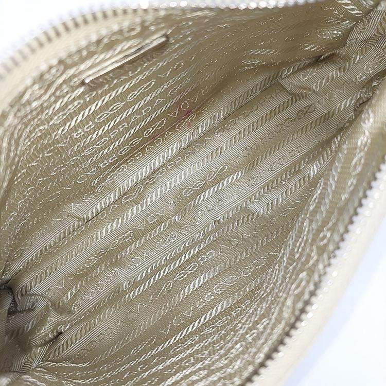 Pre Owned Prada Beige Nylon Re-Nylon Hobo Bag