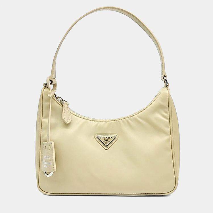 Pre Owned Prada Beige Nylon Re-Nylon Hobo Bag