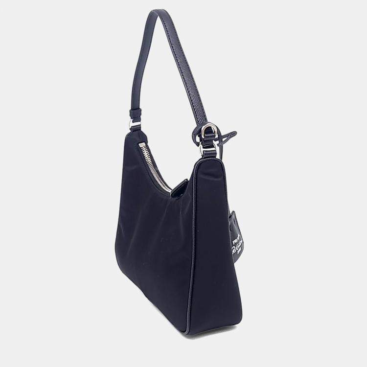 Pre Owned Prada Black Nylon Re-Nylon Hobo Bag