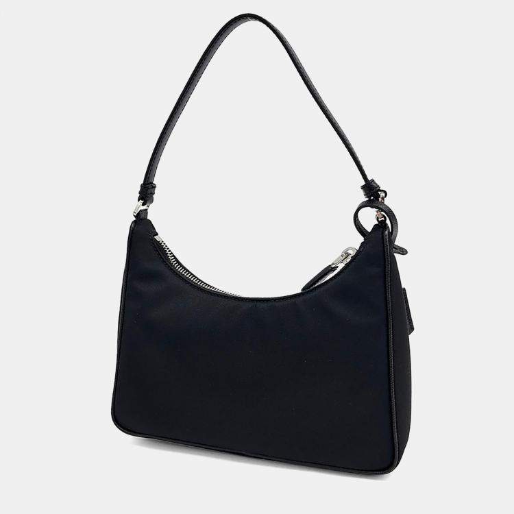 Pre Owned Prada Black Nylon Re-Nylon Hobo Bag