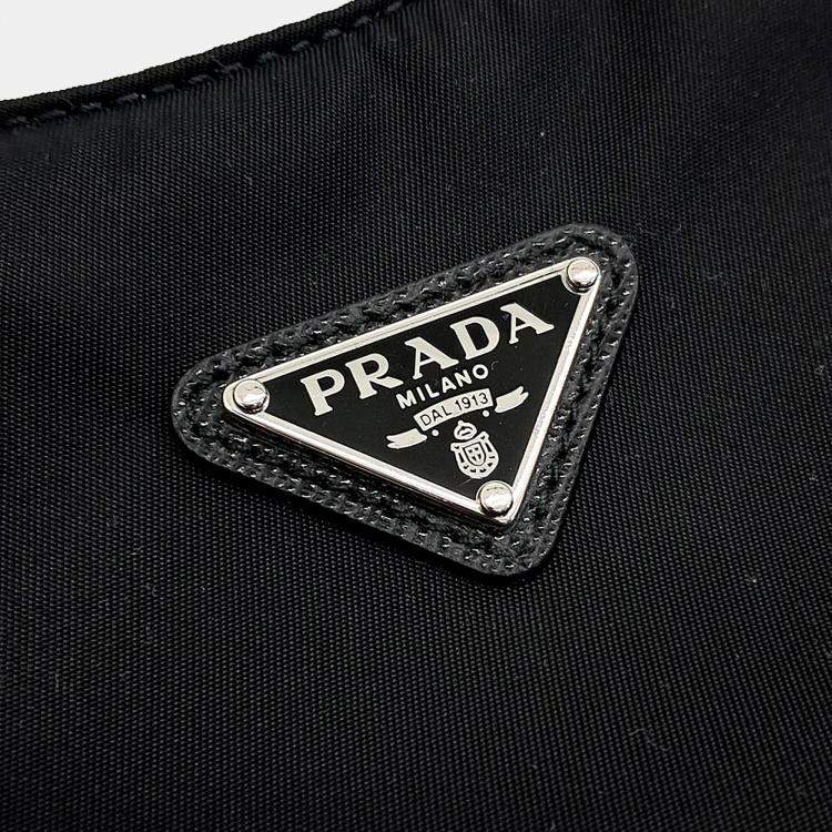 Pre Owned Prada Black Nylon Re-Nylon Hobo Bag