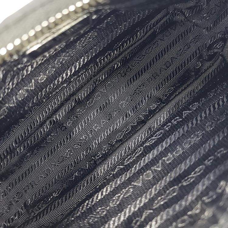 Pre Owned Prada Black Nylon Re-Nylon Tessuto Chain Strap Hobo Bag