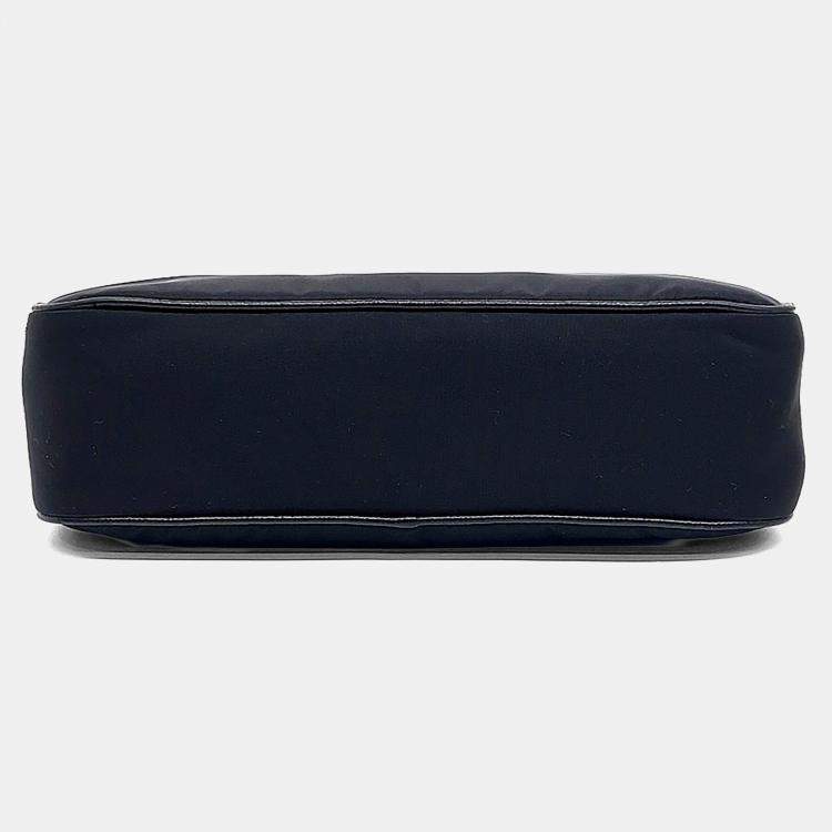 Pre Owned Prada Black Nylon Re-Nylon Tessuto Chain Strap Hobo Bag