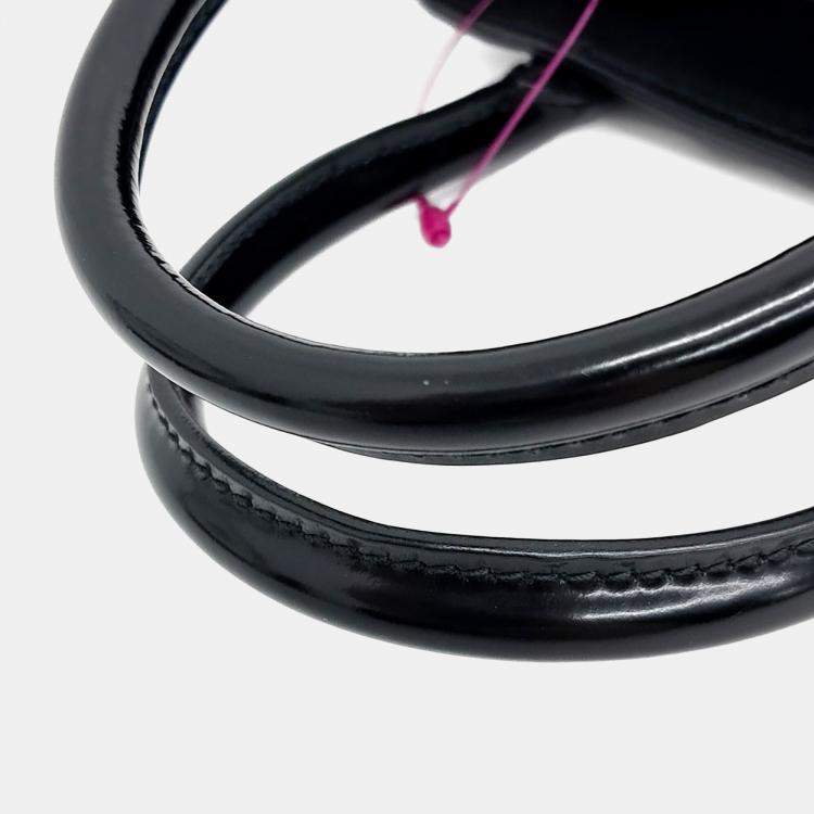 Pre Owned Prada Black Leather Small Brushed Tote Bag