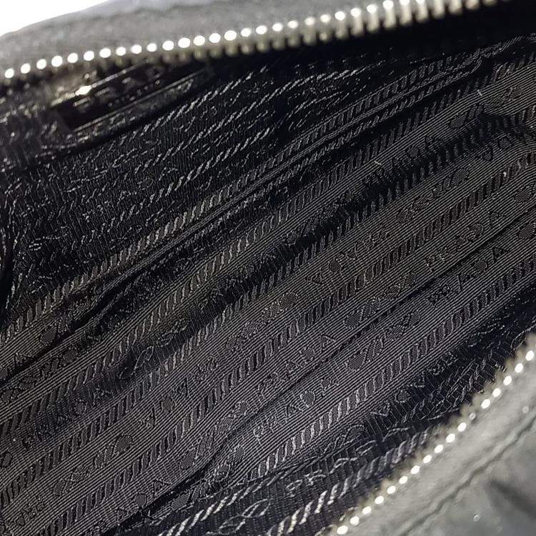 Pre Owned Prada Black Nylon Tessuto Hobo Bag
