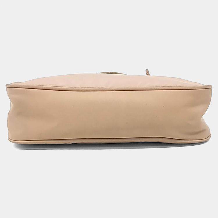 Pre Owned Prada Beige Nylon Tessuto Hobo Bag