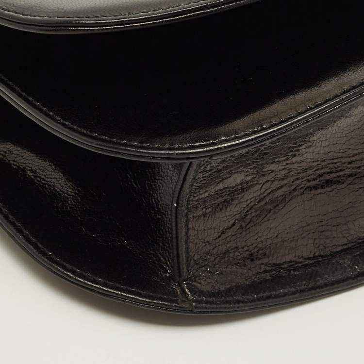 Pre Owned Prada Swing Black Glossy Leather Shoulder Bag