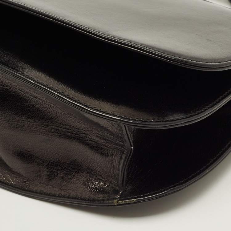 Pre Owned Prada Swing Black Glossy Leather Shoulder Bag