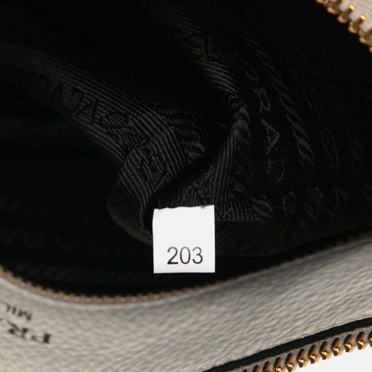 Pre Owned Prada White Vitello Phenix Crossbody