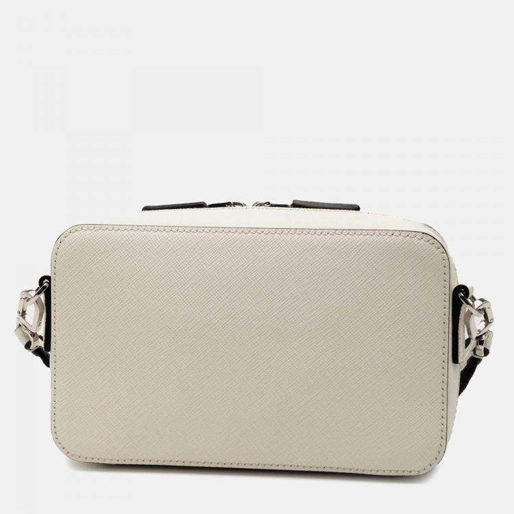 Pre Owned Prada White Saffiano Brique Crossbody