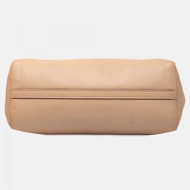 Pre Owned Prada Brown Vitello Phenix Open Convertible Tote