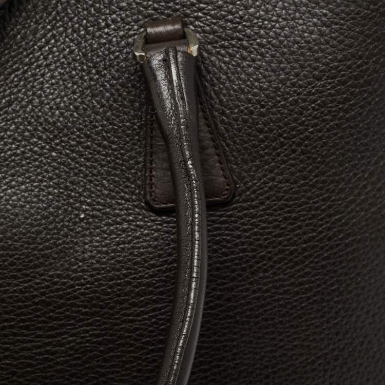 Pre Owned Prada Choco Brown Leather Dome Satchel