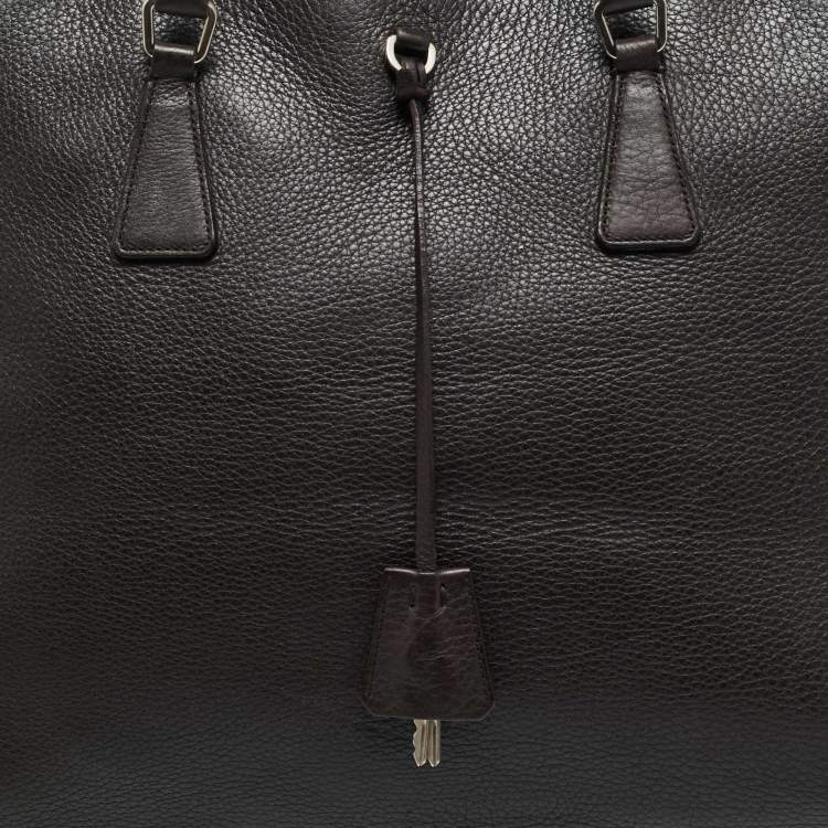 Pre Owned Prada Choco Brown Leather Dome Satchel