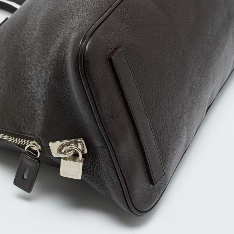 Pre Owned Prada Choco Brown Leather Dome Satchel