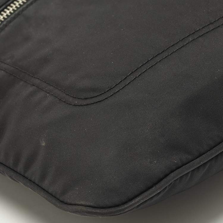 Pre Owned Prada Flat Black Nylon Messenger Bag
