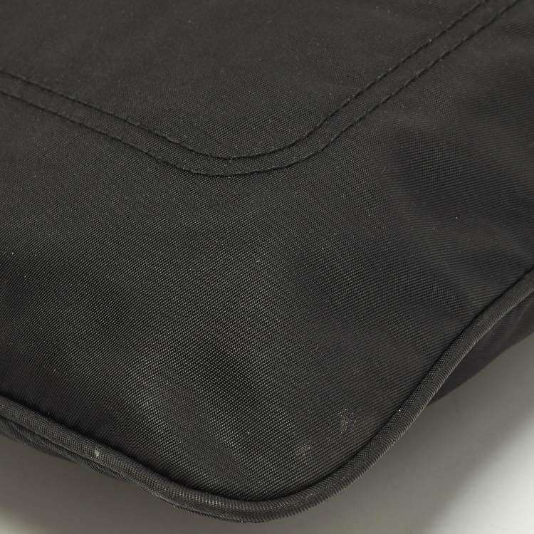 Pre Owned Prada Flat Black Nylon Messenger Bag