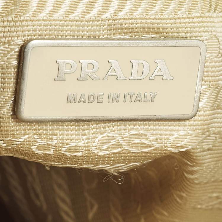 Pre Owned Prada Beige/Brown Nylon Zip Shoulder Bag