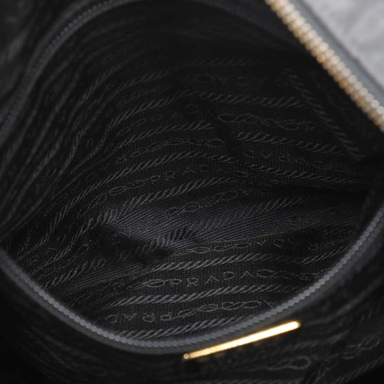 Pre Owned Prada Dark Grey Quilted Nylon Shoulder Bag