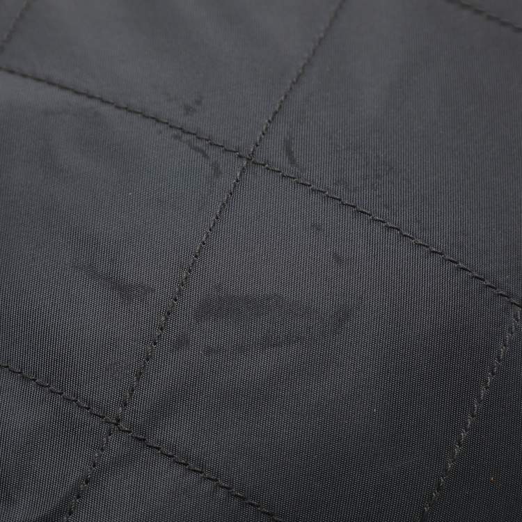 Pre Owned Prada Dark Grey Quilted Nylon Shoulder Bag