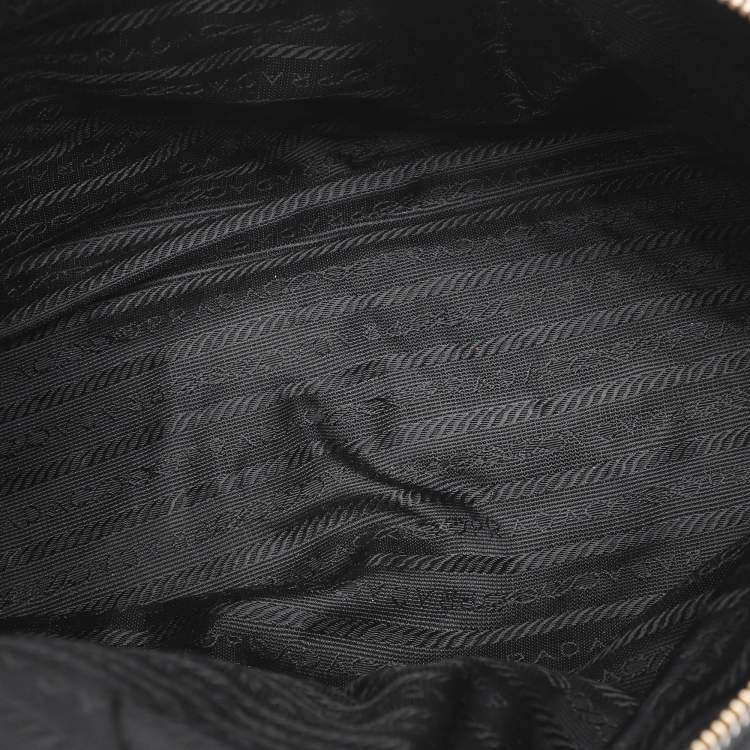 Pre Owned Prada Dark Grey Quilted Nylon Shoulder Bag