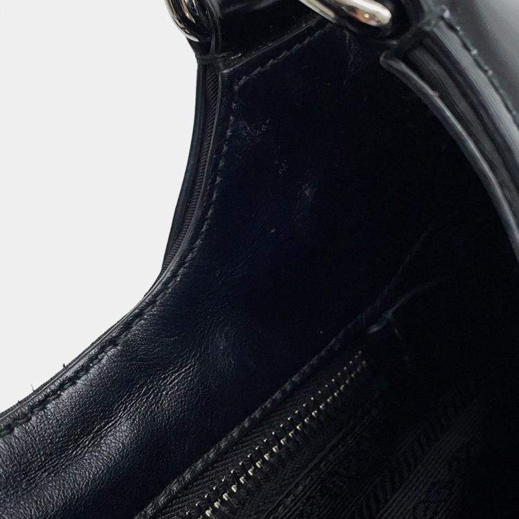 Pre Owned Prada Moon Re-Nylon 2Way Handbag Black Leather Nylon